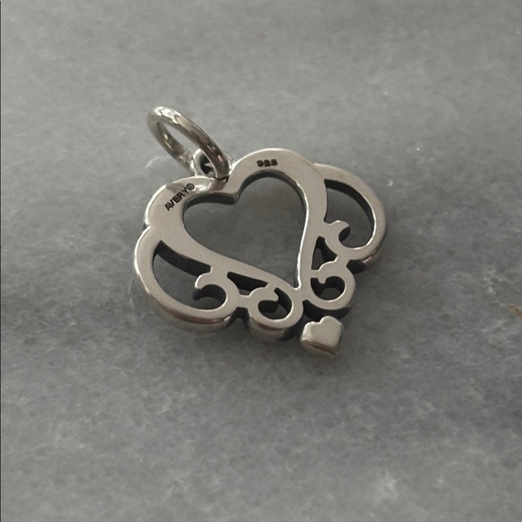 James Avery Retired Silver Ornate Open Heart Charm! New! With dust bag! - Picture 2 of 4
